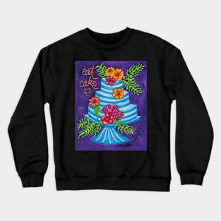 Eat Blue Striped Cake Crewneck Sweatshirt